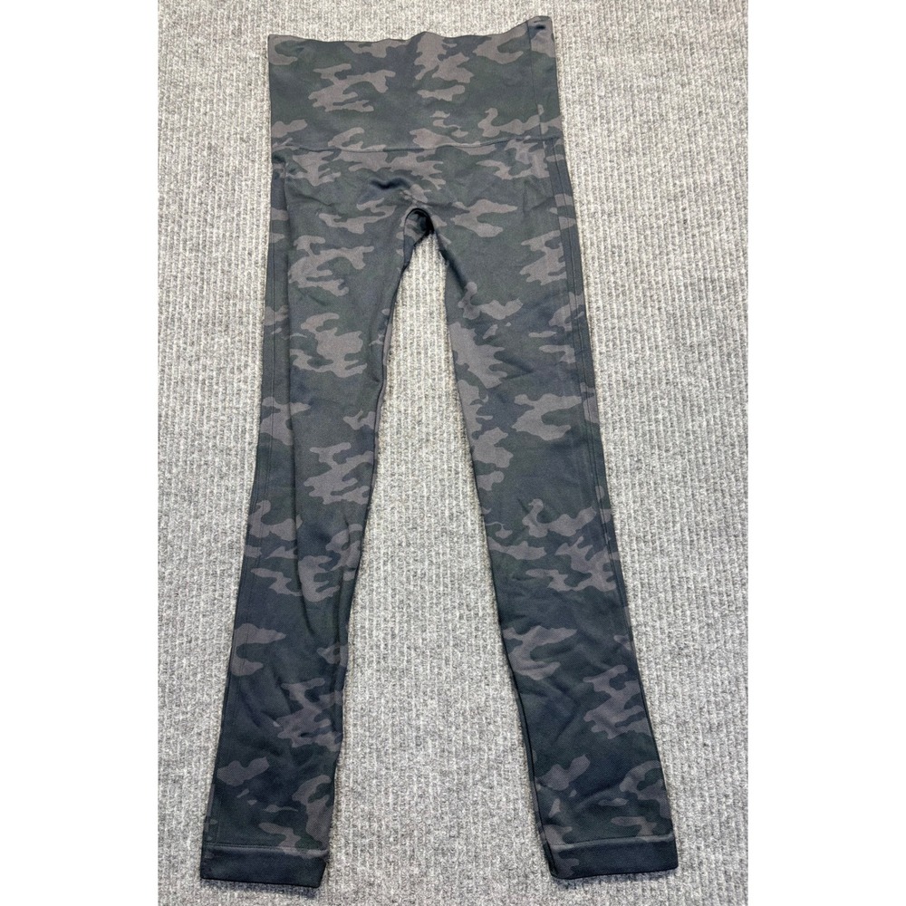 Spanx Look At Me Now Seamless Camo Leggings Green Black FL3515 Womens Medium